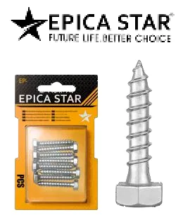 Hex-head wood screws — 10 × 70 mm — Epica Star EP-40217