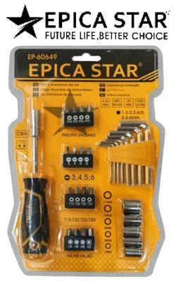 Screwdriver & bit set EP-60649